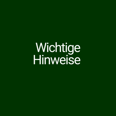 Wichtige Hinweise 